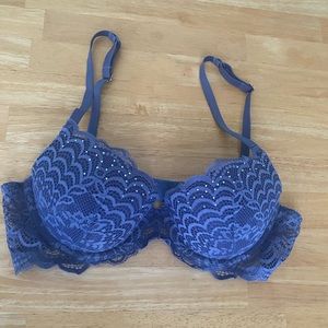 La Senza Diva Purple Lace Bra w/ Rhinestone Detailing